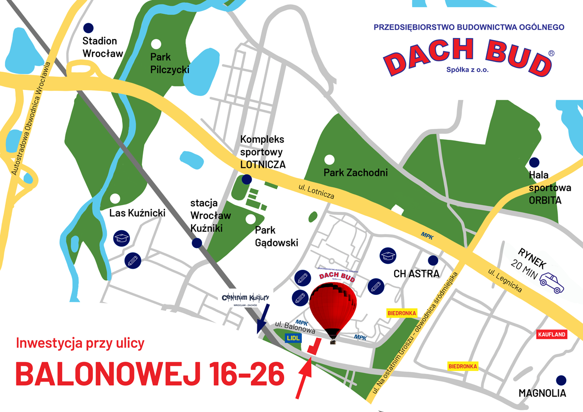 Lokalizacja osiedla Balonowa Wrocław Gądów Mały