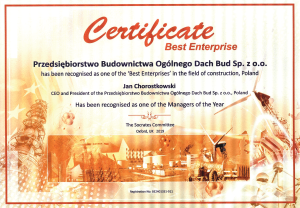 Certyficate Best Enterprise